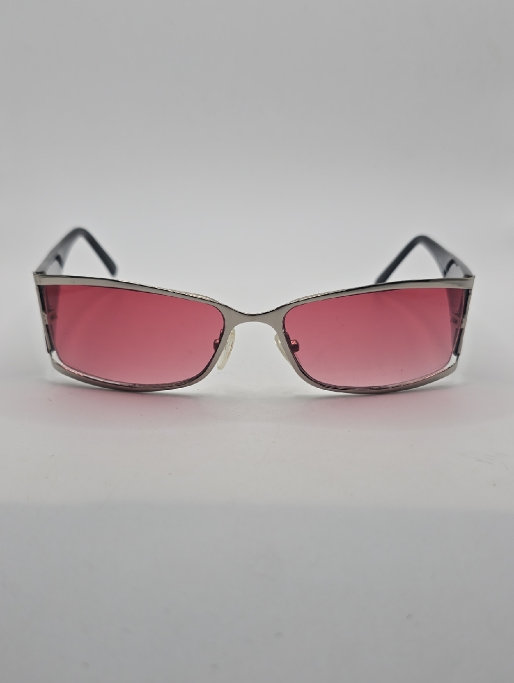 Burberry Slim Rectangular Sunglasses with Pink Gradient Lenses